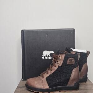 Sorel Women’s Evie II NW Lace Bootie Size 8.5 Tobacco/Black NWT